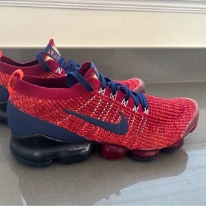 Nike Air VaporMax Flyknit 3 Noble Red Blue Void AJ6900-600 Men's Size 11